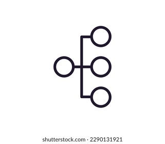 Hierarchy concept. Single premium editable stroke pictogram perfect for logos, mobile apps, online shops and web sites. Vector symbol isolated on white background. 