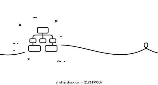 Hierarchy diagram line icon. Organizational chart, presentation, infographics, strategy, reporting, organogram, structure. Business concept. One line. Vector line icon for Business and Advertising.