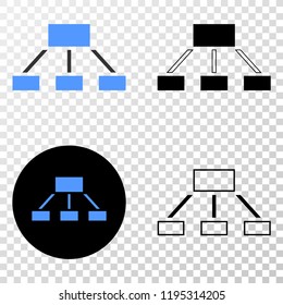 Hierarchy EPS vector icon with contour, black and colored versions. Illustration style is flat iconic symbol on chess transparent background.