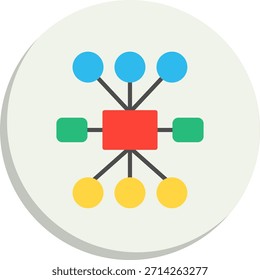 Hierarchy Flat Circle Style Icon