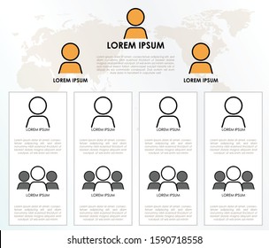 Hierarchy flow business template for organization chart.
