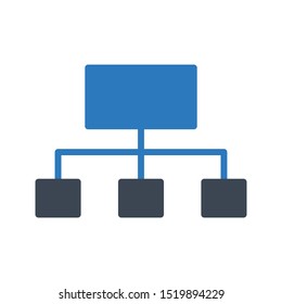 hierarchy glyph colour vector icon