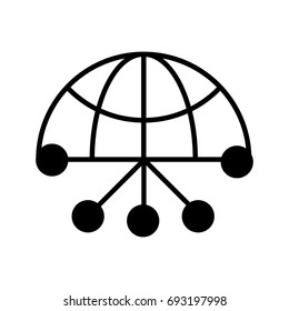 Hierarchy glyph vector, globe icon