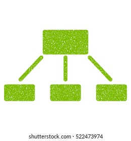 Hierarchy grainy textured icon for overlay watermark stamps. Flat symbol with scratched texture. Dotted vector eco green ink rubber seal stamp with grunge design on a white background.