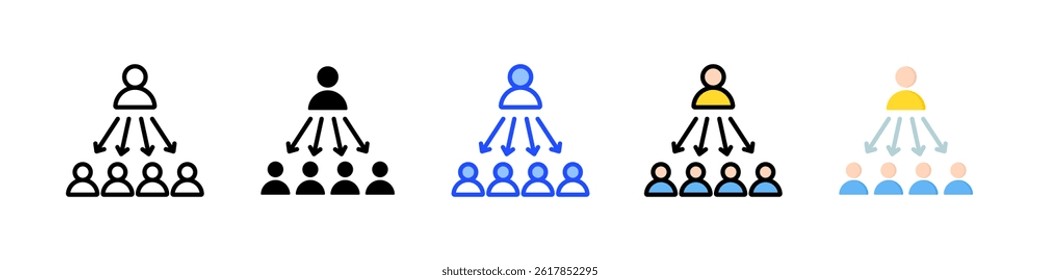 Hierarchy Icon Collection With Multiple Styles