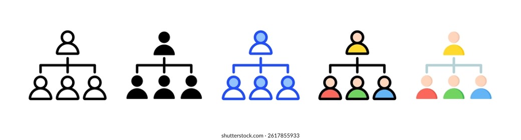 Hierarchy Icon Collection With Multiple Styles