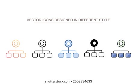 Hierarchy icon design with white background stock illustration