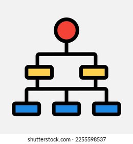 Hierarchy icon in filled line style, use for website mobile app presentation