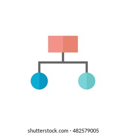 Hierarchy icon in flat color style. Office management team work structure employee