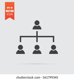Hierarchy icon in flat style isolated on grey background. For your design, logo. Vector illustration.