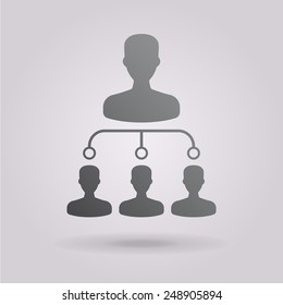 Hierarchy icon, isolated. Vector icon. The illustration on gray background Hierarchy icon, isolated. Vector icon. The illustration on gray background