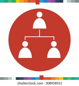 Hierarchy icon, leadership icon, business icon.