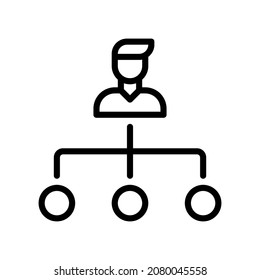 Icono de jerarquía, Icono de estilo de línea ilustración vectorial, Adecuado para sitio web, aplicación móvil, impresión, presentación, infografía y cualquier otro proyecto.