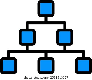 Hierarchy Icon Lineal Color Vector Illustration