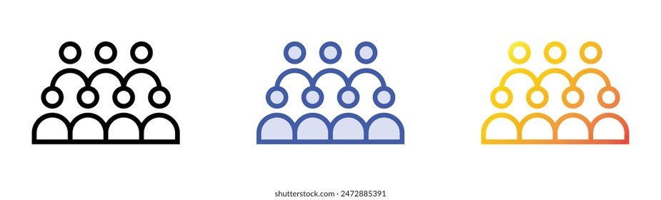 hierarchy icon. Linear, Blue Fill and Gradient Style Design Isolated On White Background