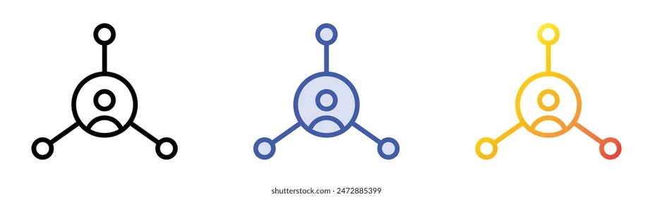 hierarchy icon. Linear, Blue Fill and Gradient Style Design Isolated On White Background