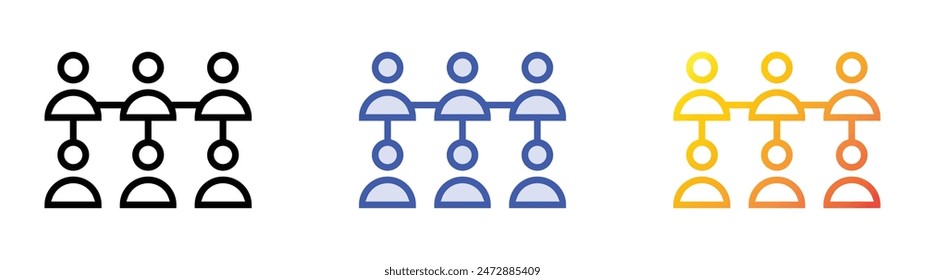 hierarchy icon. Linear, Blue Fill and Gradient Style Design Isolated On White Background