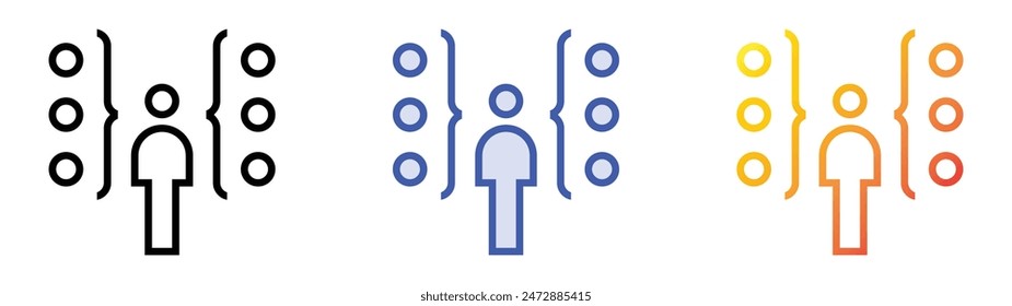 hierarchy icon. Linear, Blue Fill and Gradient Style Design Isolated On White Background