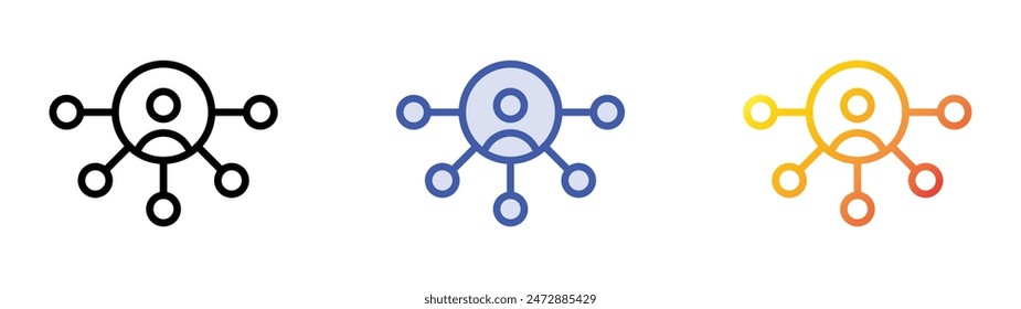 hierarchy icon. Linear, Blue Fill and Gradient Style Design Isolated On White Background