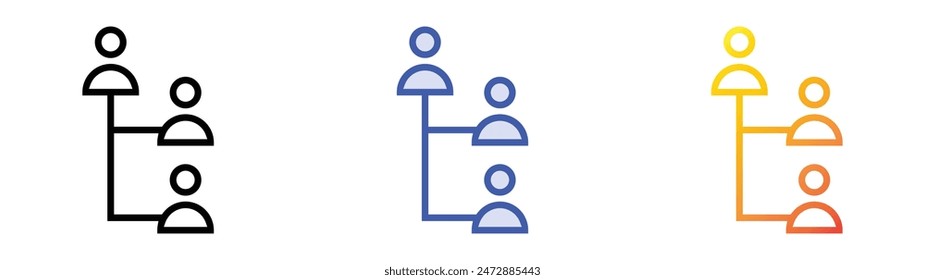 hierarchy icon. Linear, Blue Fill and Gradient Style Design Isolated On White Background