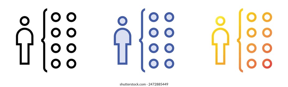 hierarchy icon. Linear, Blue Fill and Gradient Style Design Isolated On White Background