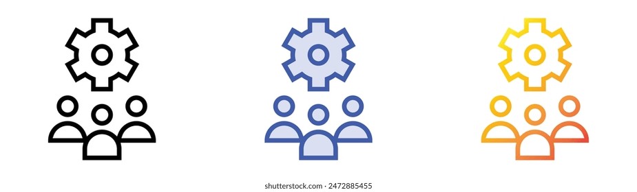 hierarchy icon. Linear, Blue Fill and Gradient Style Design Isolated On White Background