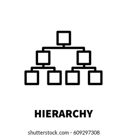 Hierarchy icon or logo in modern line style. High quality black outline pictogram for web site design and mobile apps. Vector illustration on a white background.