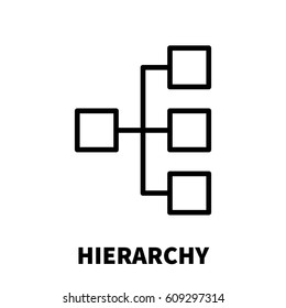 Hierarchy icon or logo in modern line style. High quality black outline pictogram for web site design and mobile apps. Vector illustration on a white background.