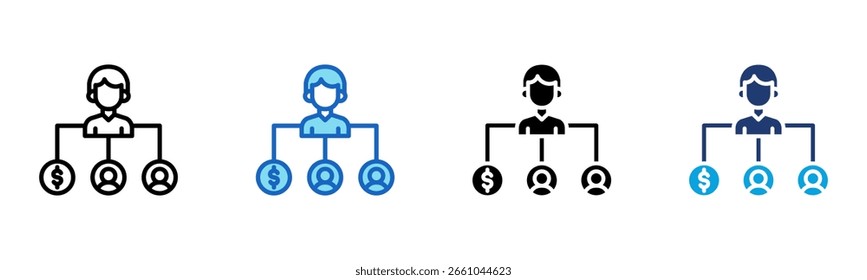 Icono de jerarquía Ilustración vectorial de estilos múltiples