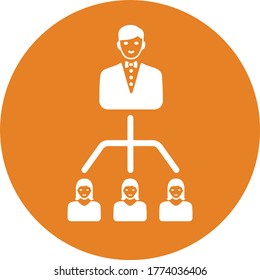 Hierarchy icon / orange color vector