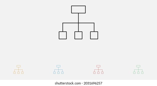 Hierarchy icon. Organization chart sign. Database symbol. Org Hierarchy, organization chart icon, Project team. Project management, Team structure, Corporate hierarchy, sitemap Data visualization icon