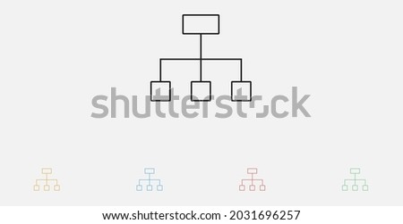 Hierarchy icon. Organization chart sign. Database symbol. Org Hierarchy, organization chart icon, Project team. Project management, Team structure, Corporate hierarchy, sitemap Data visualization icon