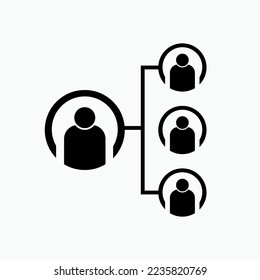 Hierarchy Icon. Organization, Team, Corporate, Company, Structure Symbol.