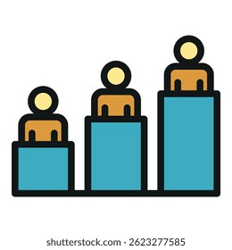 Hierarchy icon. Outline hierarchy vector icon color flat isolated