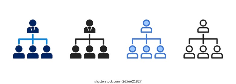 Hierarchy Icon Set Different Style Collection