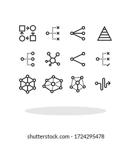 Hierarchy icon set in flat style. Relations symbol for your web site design, logo, app, UI Vector EPS 10.	 - Shutterstock ID 1724295478