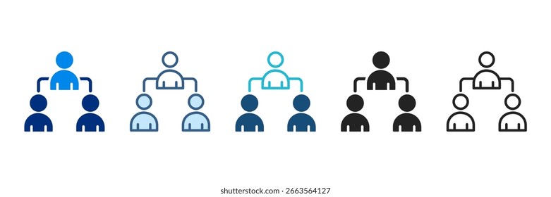 Hierarchy Icon Set Multiple Style Vector Illustration