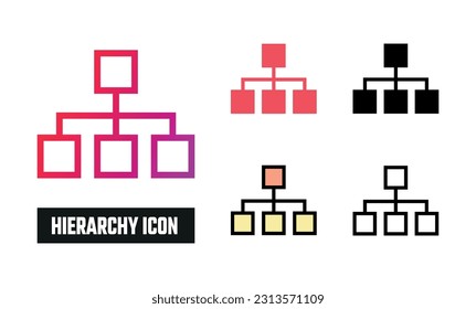 Hierarchy Icon Set Vector Illustration