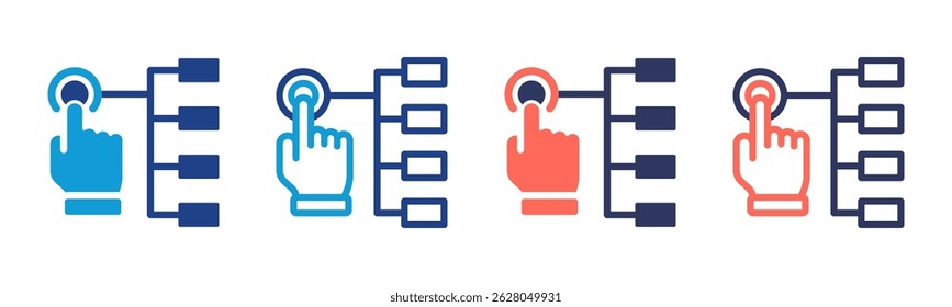 Hierarchy icon sheet multiple style collection