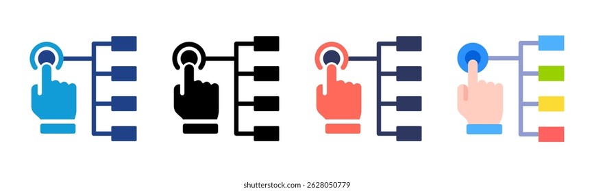 ícone Hierarquia folha de vários estilos coleção