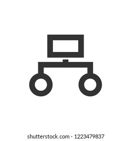 Hierarchy icon in thick outline style. Black and white monochrome vector illustration.