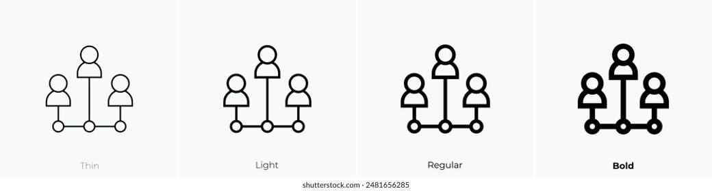 hierarchy icon. Thin, Light Regular And Bold style design isolated on white background