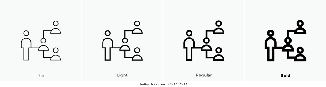hierarchy icon. Thin, Light Regular And Bold style design isolated on white background