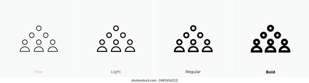 hierarchy icon. Thin, Light Regular And Bold style design isolated on white background