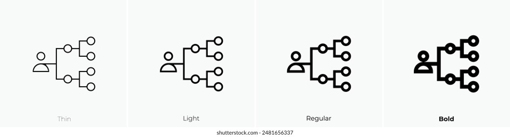 hierarchy icon. Thin, Light Regular And Bold style design isolated on white background