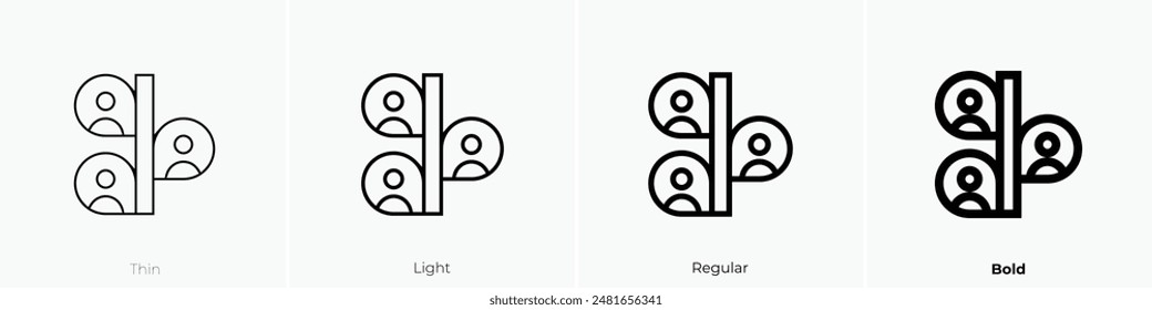 hierarchy icon. Thin, Light Regular And Bold style design isolated on white background