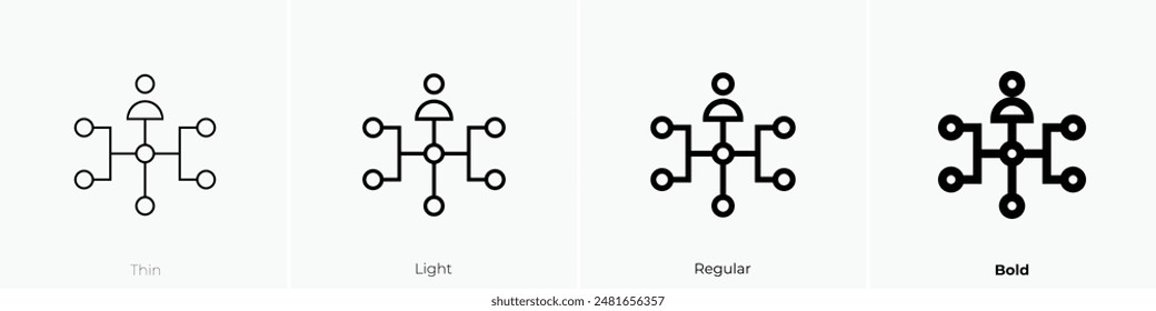 hierarchy icon. Thin, Light Regular And Bold style design isolated on white background