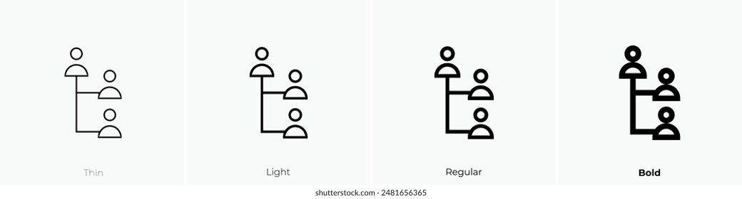 hierarchy icon. Thin, Light Regular And Bold style design isolated on white background