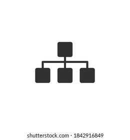 hierarchy icon, tree structure icon. Stock vector illustration isolated on white background.