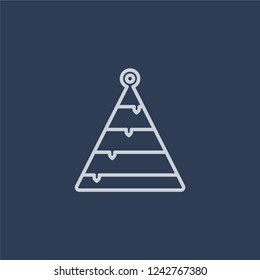 Hierarchy icon. Trendy flat vector line Hierarchy icon on dark blue background from Business and analytics collection. 